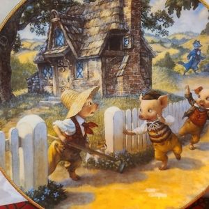 134826 Knowles THE THREE LITTLE PIGS Classic Fairy Tales  Collector Plate W/ cer